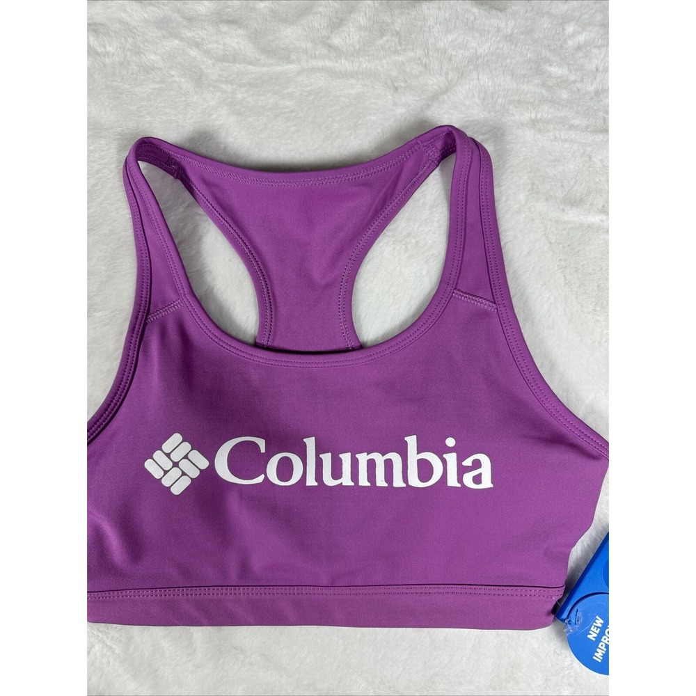 Columbia Classic Racer-Back Logo Bra Small blossom Pink mid impact